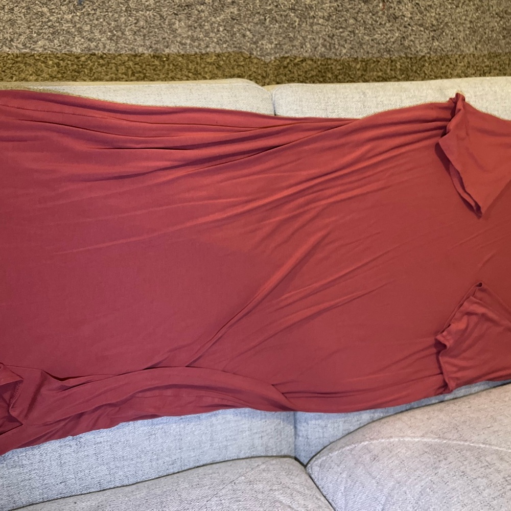 Burgundy Maxi Slip Dress with Slit